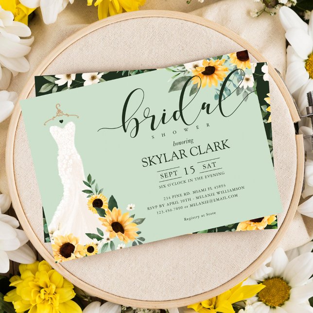 Invitation Fête des mariées Mariage crème de tournesol (Créateur téléchargé)