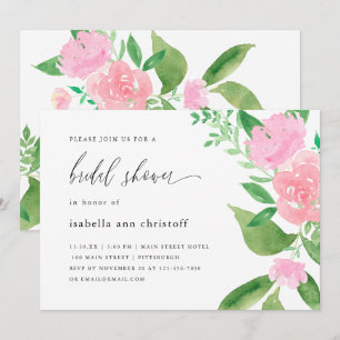 Invitation Fête des mariées Mariage de floraison rose et de c