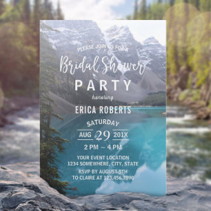 Invitation Fête des mariées Mariage de Mountain Lake