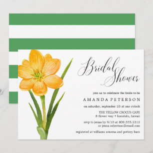 Invitation Fête des mariées mariage Fleur JAUNE à la mode