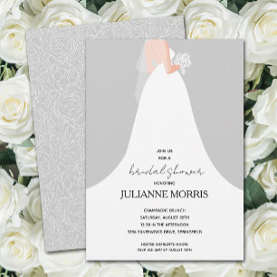 Invitation Fête des mariées mariage Gown