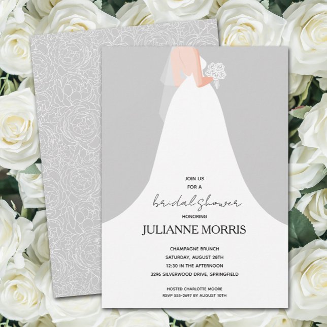 Invitation Fête des mariées mariage Gown (Créateur téléchargé)
