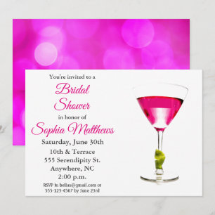 Invitation Fête des mariées Mariage moderne Pink Martini
