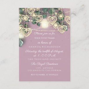 Invitation Fête des mariées mariage Smoky Pink Sweet 16e