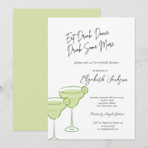 Invitation Fête des mariées Martini aquarelle