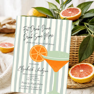 Invitation Fête des mariées Martini Green Stripes
