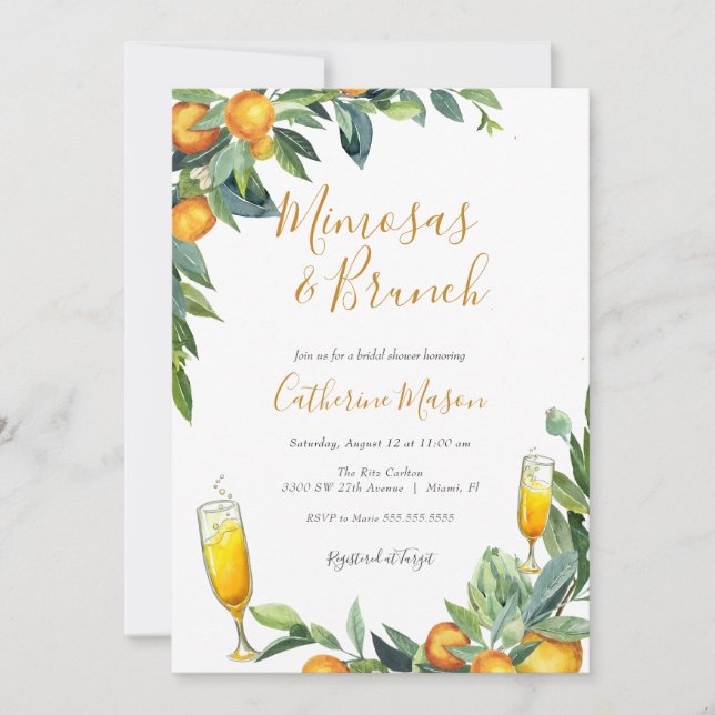 Invitation Fête des mariées Mimosas (Devant)