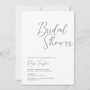Invitation Fête des mariées minimale de script élégant