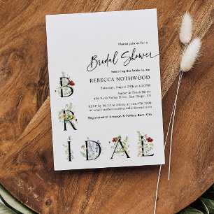 Invitation Fête des mariées minimaliste Boho