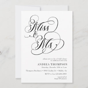 Invitation Fête des mariées minimaliste de script