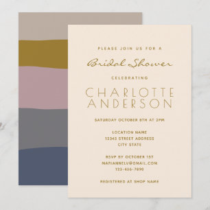 Invitation Fête des mariées minimaliste moderne Dusty Mauve