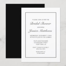 Fête des mariées minimaliste moderne en noir blanc