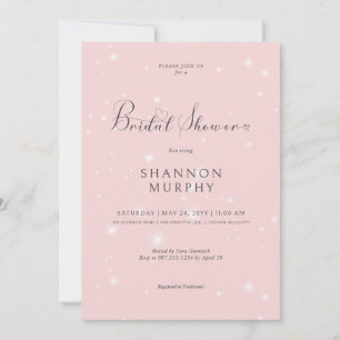 Invitation Fête des mariées minimaliste rose moderne