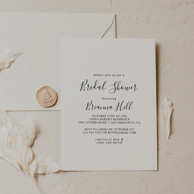 Invitation Fête des mariées minimaliste simple (Créateur téléchargé)