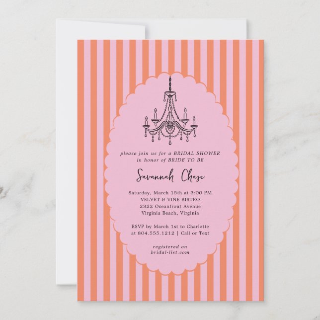 Invitation Fête des mariées moderne à main fantaisie (Devant)