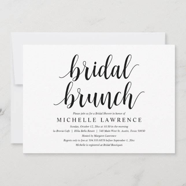 Invitation Fête des mariées moderne Brunch Fête (Devant)
