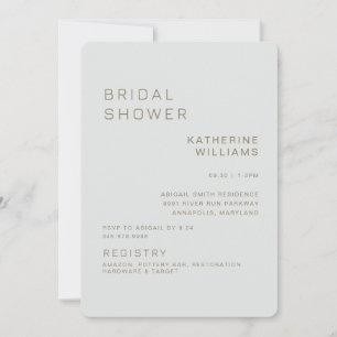 Invitation Fête des mariées moderne de taille simple