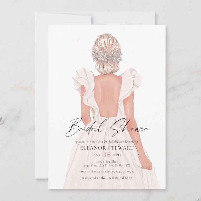 Invitation Fête des mariées moderne Elegant Mariée Mariage Go (Devant)