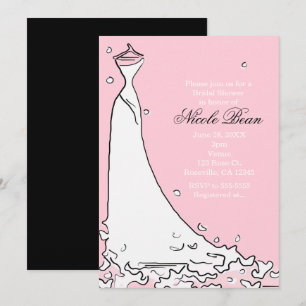 Invitation Fête des mariées moderne Pink & Black Chic Invitat