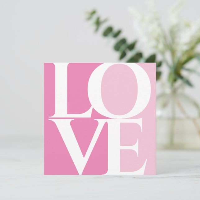 Invitation Fête des mariées moderne rose rétro (Debout devant)