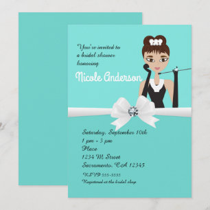 Invitation Fête des mariées moderne Turquoise Fiançailles chi