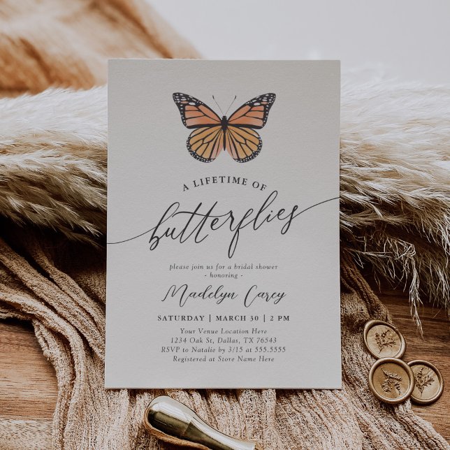 Invitation Fête des mariées Monarch Butterfly (Créateur téléchargé)