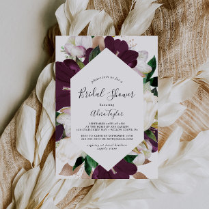 Invitation Fête des mariées Moody Purple Blooms
