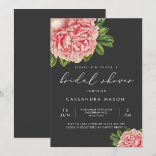 Invitation Fête des mariées Moody Vintage Pink Peony
