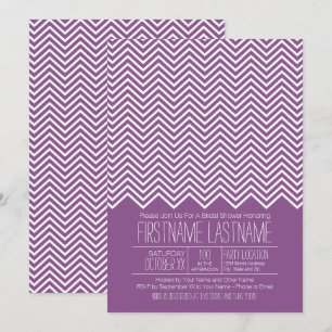Invitation Fête des mariées Motif moderne et tendance Chevron
