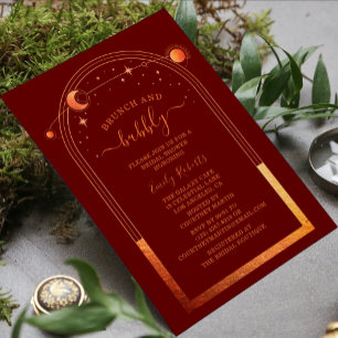 Invitation Fête des mariées mystique rouge orange