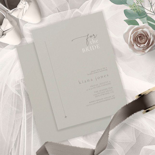 Invitation Fête des mariées neutre chic Pastel Grey ID1020 (Créateur téléchargé)