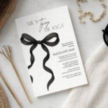 Invitation Fête des mariées noir et blanc | Modern