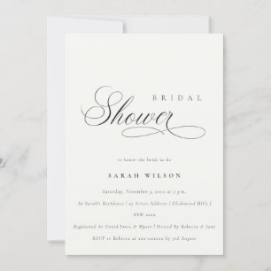 Invitation Fête des mariées noir simple Script