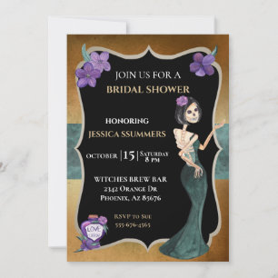 Invitation Fête des mariées Octobre Halloween Squelette