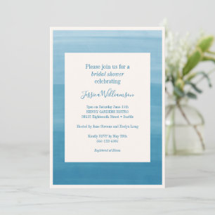 Invitation Fête des mariées ombre Abstraite dégradé bleu océa