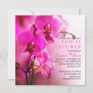 Invitation Fête des mariées orchidée rose printanière
