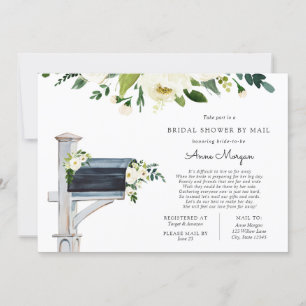 Invitation Fête des mariées par Fleurs blanches de courrier d