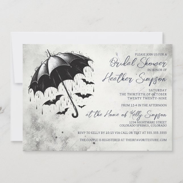 Invitation Fête des mariées parasol douche (Devant)