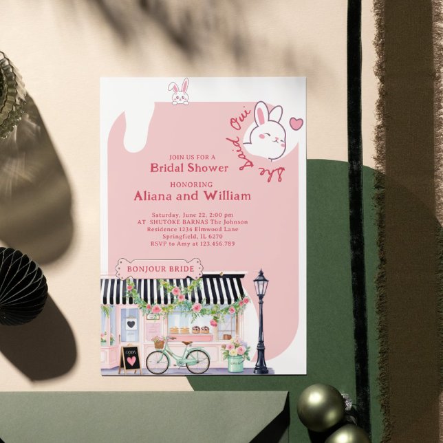 Invitation Fête des mariées Parisienne Elle A Dit Oui Mariée  (Créateur téléchargé)