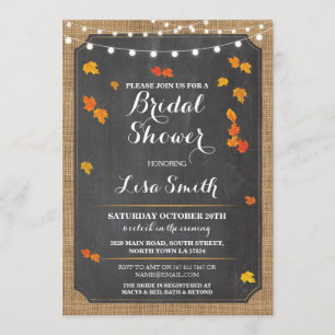 Invitation Fête des mariées Party Fall Rustic Lights Invitati
