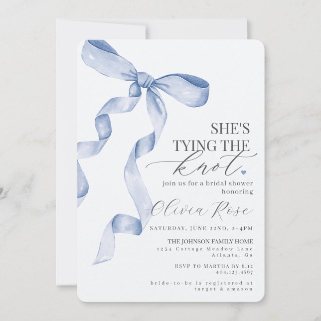 Invitation Fête des mariées Pastel Blue Coquette B (Devant)