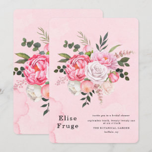Invitation Fête des mariées Pastel Blush Pony Blanc