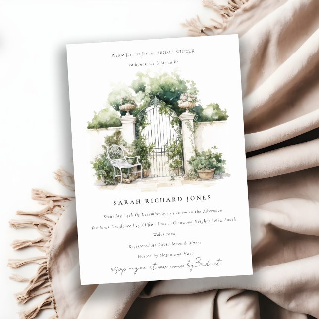 Invitation Fête des mariées paysager de jardin français class (Créateur téléchargé)