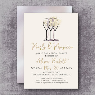 Invitation Fête des mariées Perles et poursuites