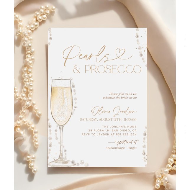 Invitation Fête des mariées Perles et poursuites, Brunch nupt (Créateur téléchargé)