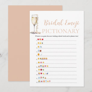 Invitation Fête des mariées Perles et poursuites Emoji Pictio
