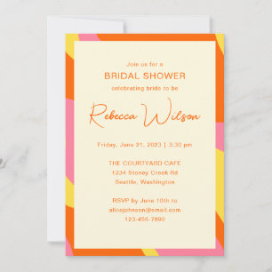 Invitation Fête des mariées personnalisée simple Jouer rose o