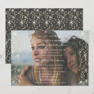 Invitation Fête des mariées photo Anniversaire Coral Confetti