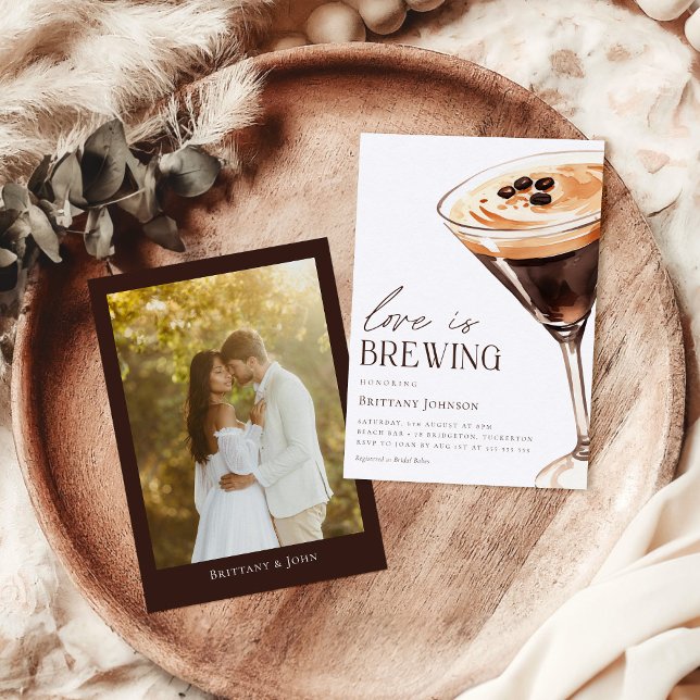 Invitation Fête des mariées photo Espresso Martini (Créateur téléchargé)