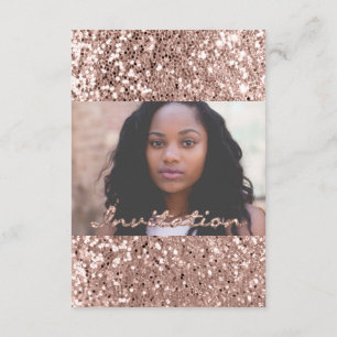 Invitation Fête des mariées photo Rose Gold Parties scintilla